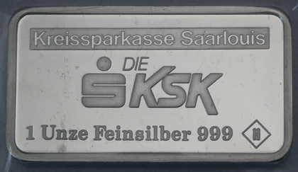 1oz Silberbarren Kreissparkasse Saarlouis