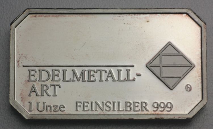 1oz Silberbarren Edelmetall Art