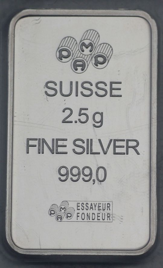 2,5g Silberbarren PAMP Suisse