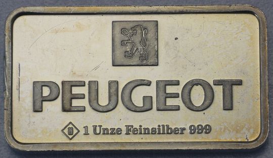 1oz Silberbarren Peugeot