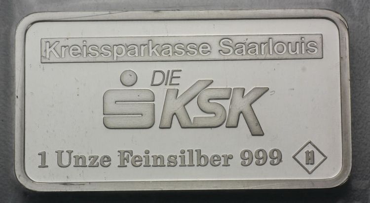 Kreissparkasse Saarlouis Silberbarren