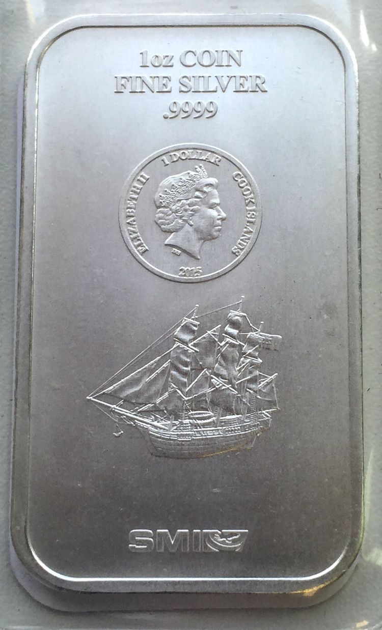 1oz Cook Islands Münzbarren SMI 1oz Cook Islands Münzbarren SMI