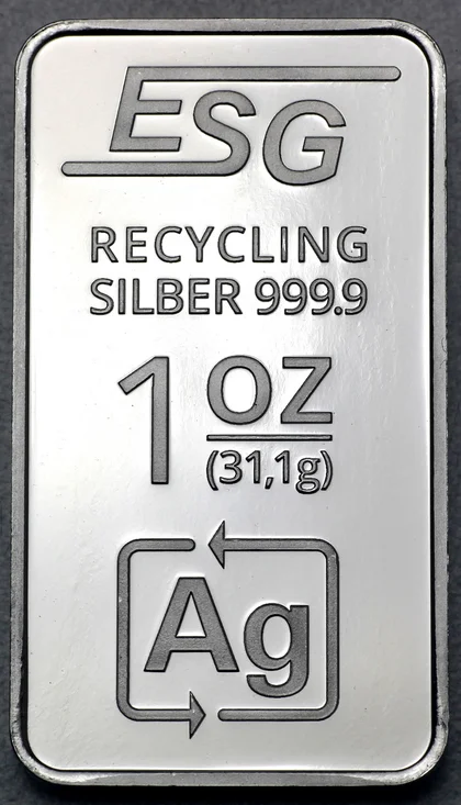 1oz Silberbarren aus Recycling-Silber