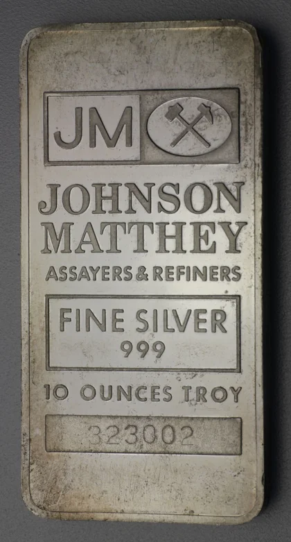 10 oz Silberbarren Johnson Matthey