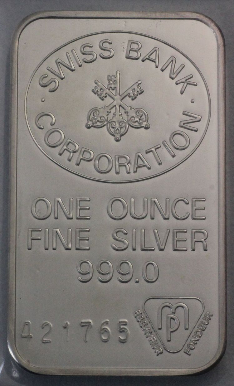 1oz Silberbarren Swiss Bank Corporation