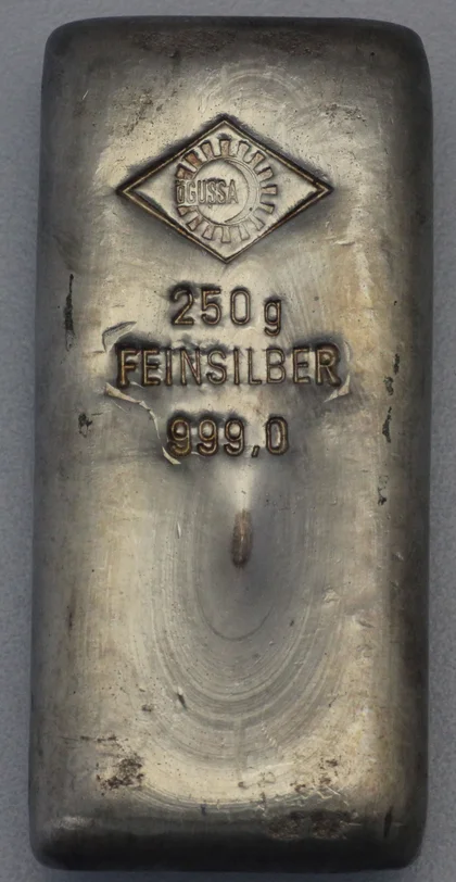 250g Silberbarren Ögussa gegossen