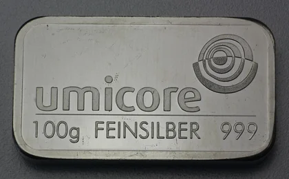 100g Silberbarren Umicore