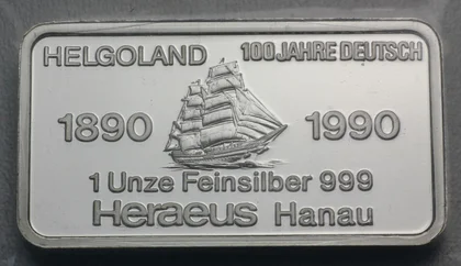 1oz Gedenkbarren Helgoland