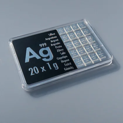 20g Silber als 20x1g Silbertafelbarren