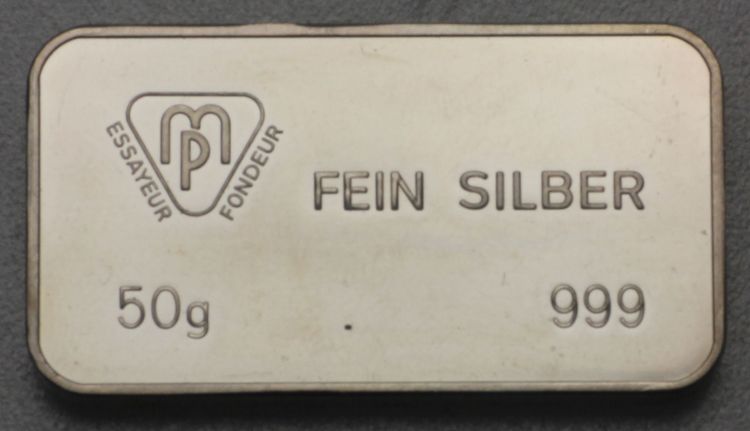 50g Silberbarren MP Swiss