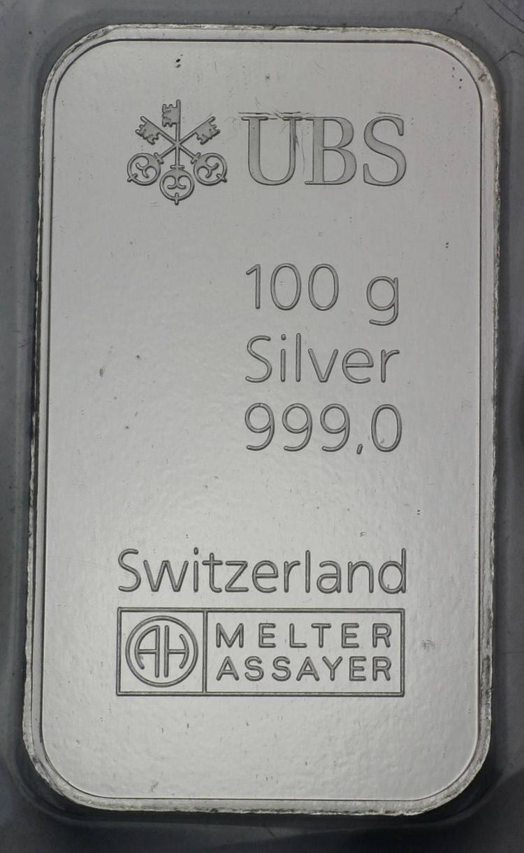 100g Silberbaarren UBS