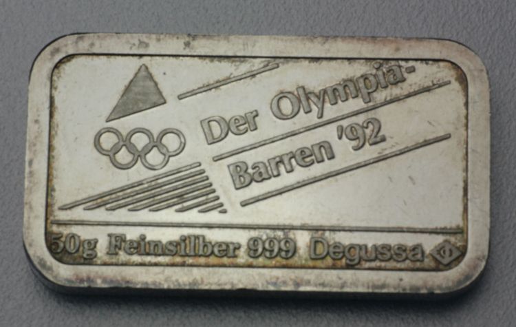 50g Olympia Silberbarren 1992