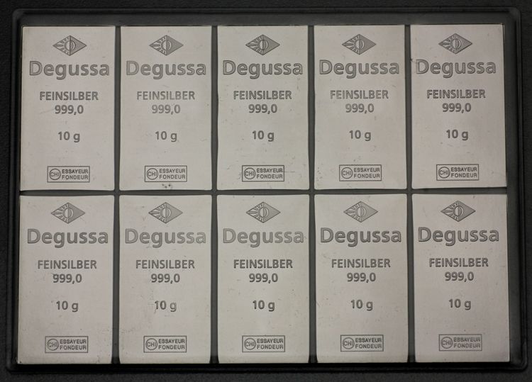 100g Combi-Silberbarren Degussa