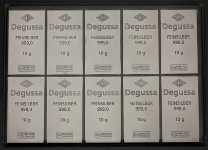 100g Combi-Silberbarren Degussa