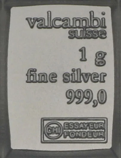 1g Silberbarren aus Valcambi Silver CombiBar