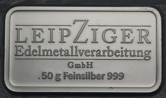 50g Silberbarren Leipziger Edelmetallverarbeitung LEV