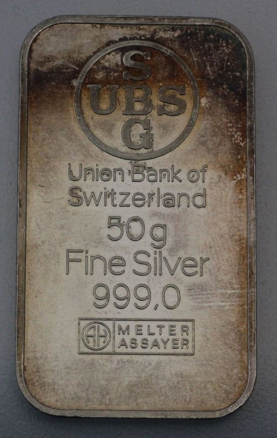 UBS Silberbarren 50g