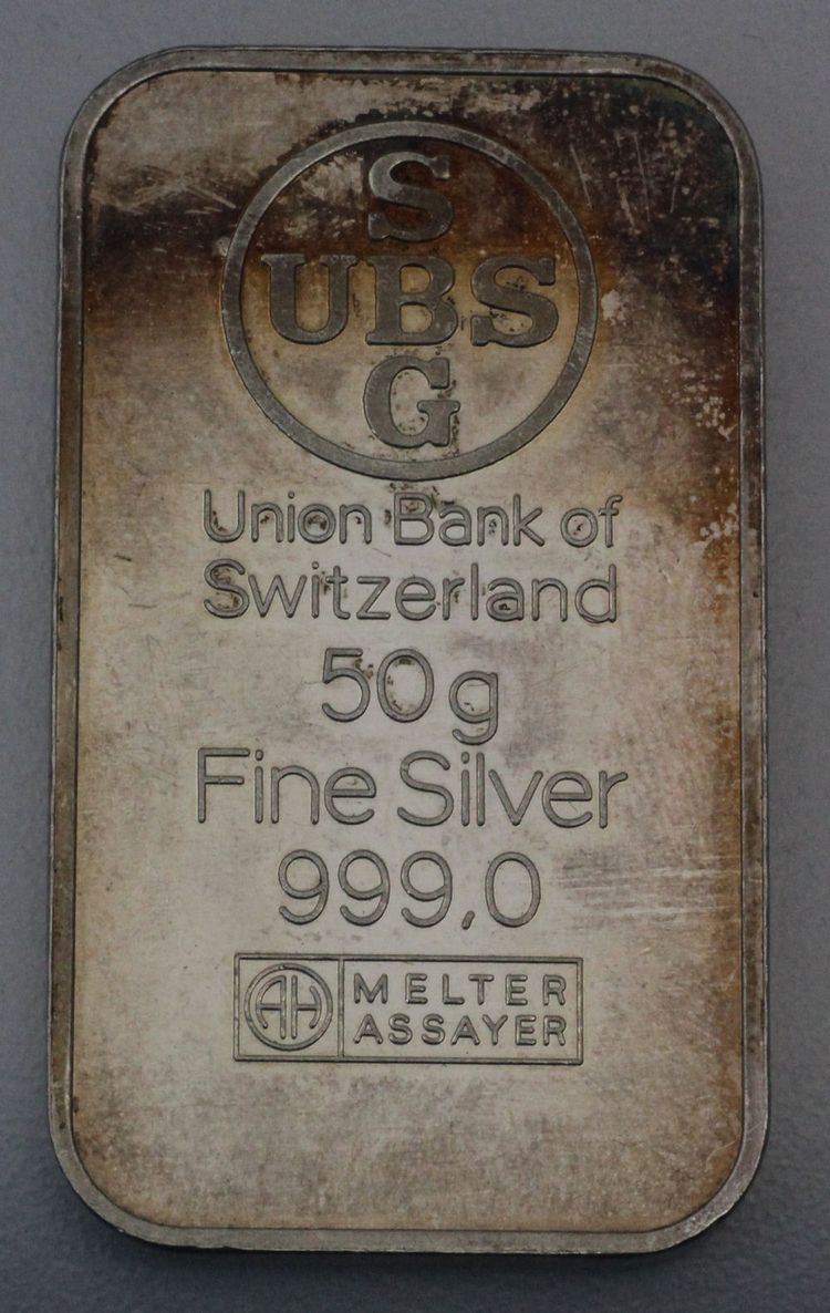 UBS Silberbarren 50g