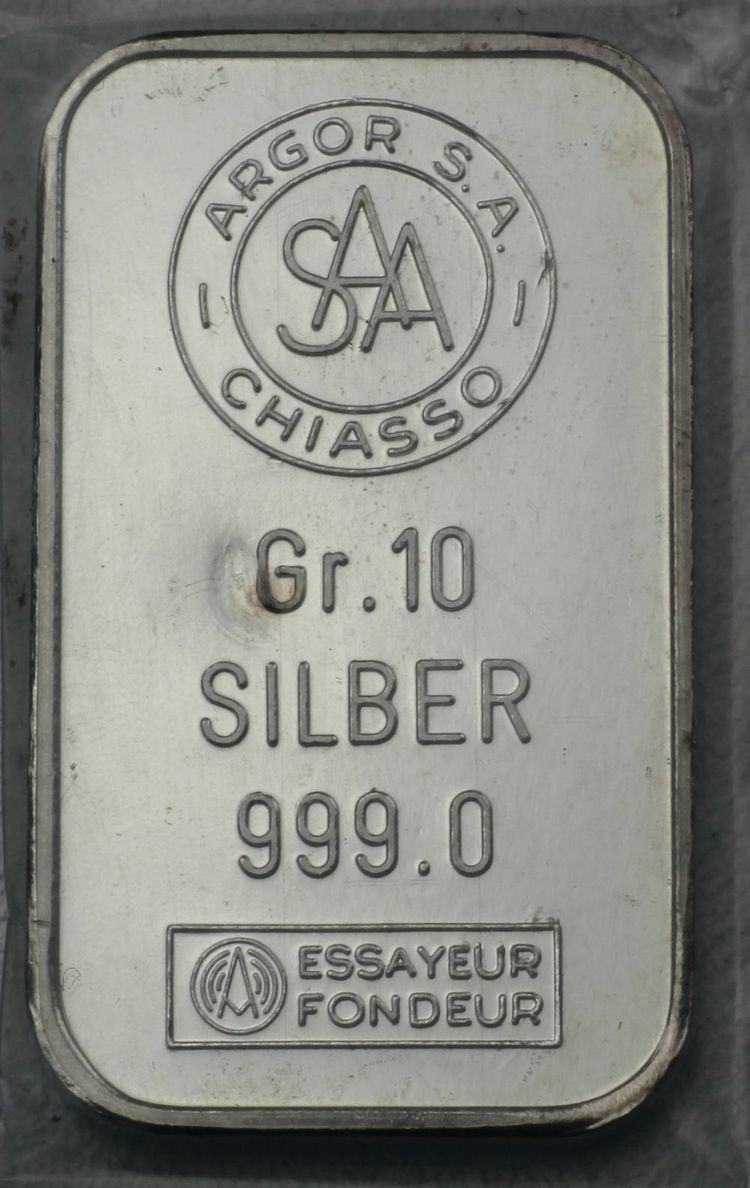 10g Silberbarren Argor Chiasso