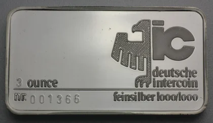3 oz Silberbarren Deutsche Intercoin