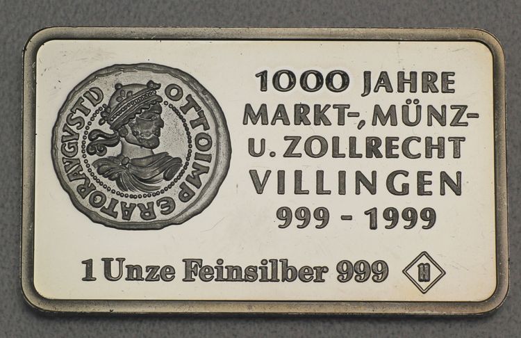 1oz Silberbarren Villingen 