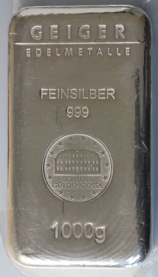 1kg Silberbarren Geiger Edelmetalle