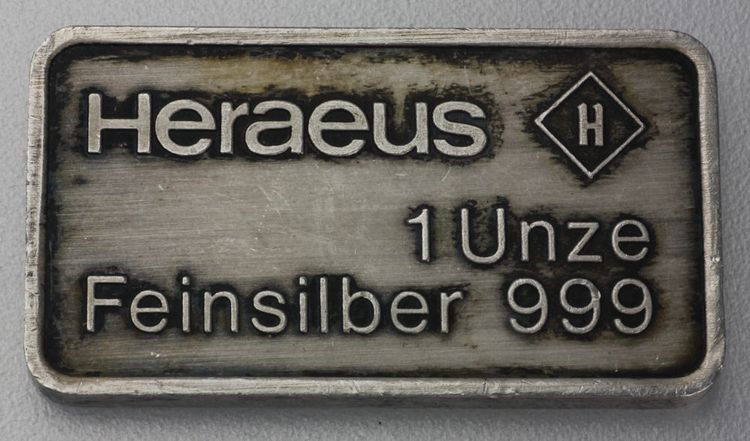 Heraeus 1oz Silber 999