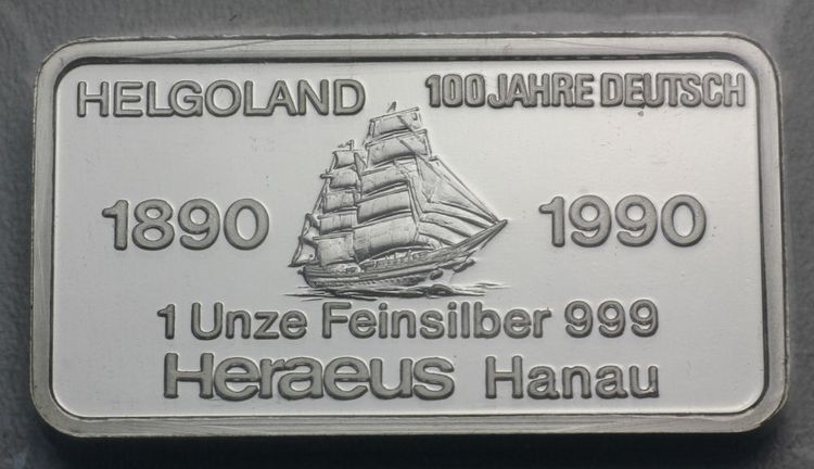 1oz Gedenkbarren Helgoland