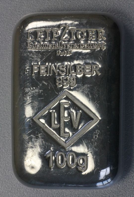 100g Silberbarren LEV Leipziger Edelmetallverarbeitung (Geiger Edelmetalle)