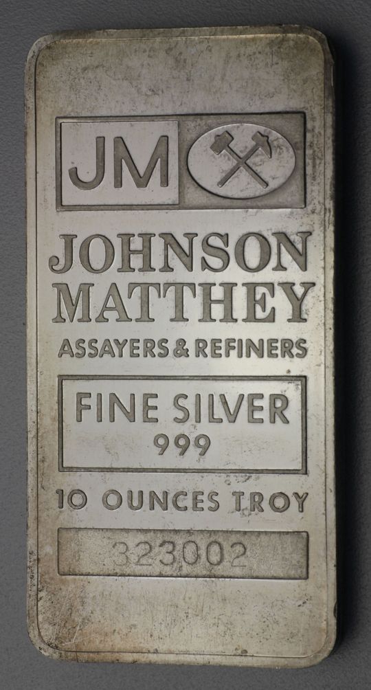 10 oz Silberbarren Johnson Matthey