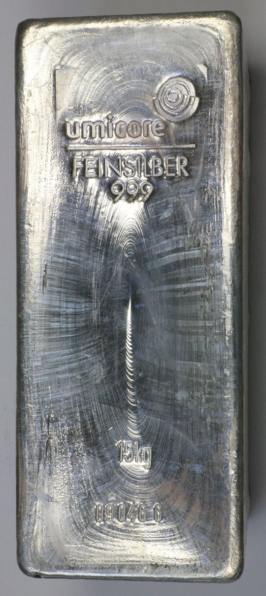 15kg Umicore Silber-Barren 15kg Umicore Silber-Barren