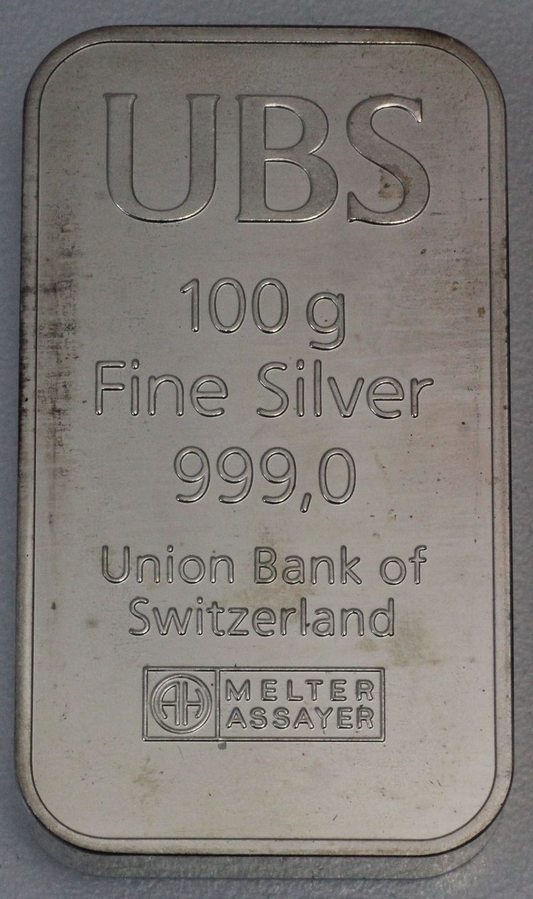 UBS Barren 100g Silber