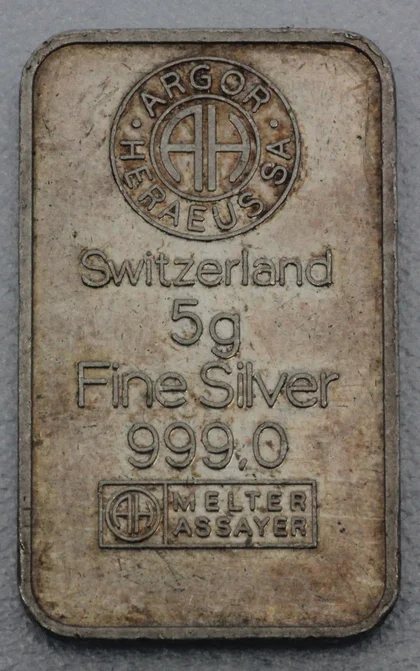 5g Silberbarren Argor-Heraeus