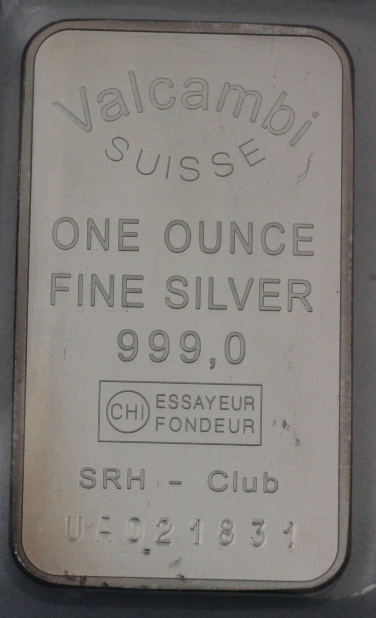 One Ounce Valacambi Feinsilber SRH-Club One Ounce Valacambi Feinsilber SRH-Club