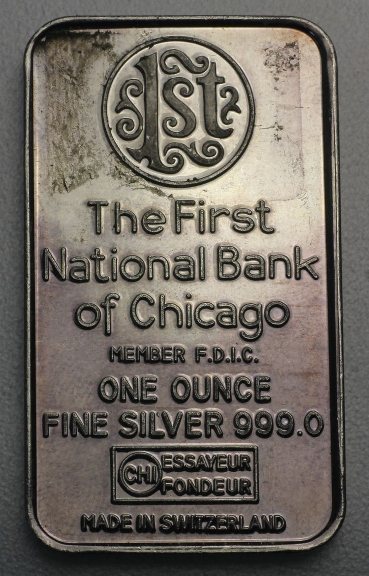 1st National bank of Chicaco 1oz Silver 1st National bank of Chicaco 1oz Silver