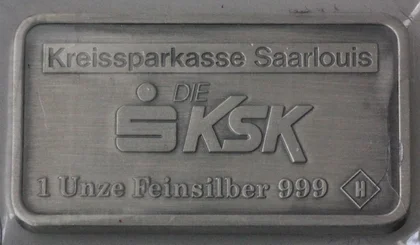 1oz Silberbarren Kreissparkasse Saarlouis
