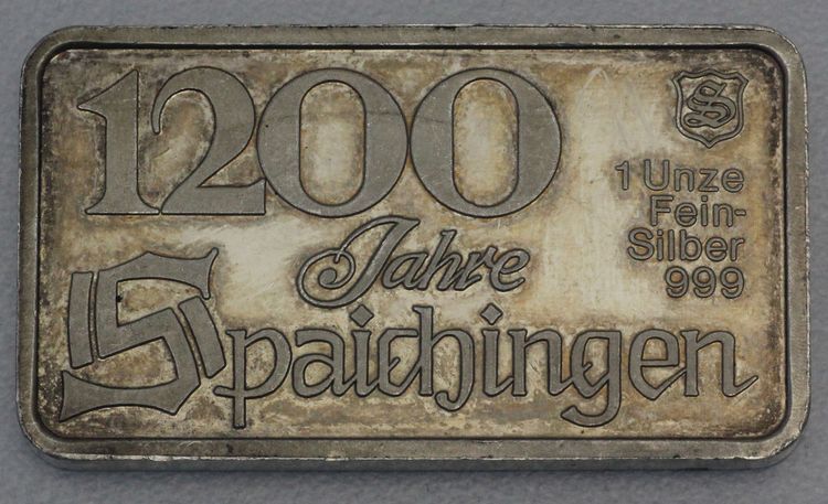 1oz Silberbarren Stadtbarren Spaichingen