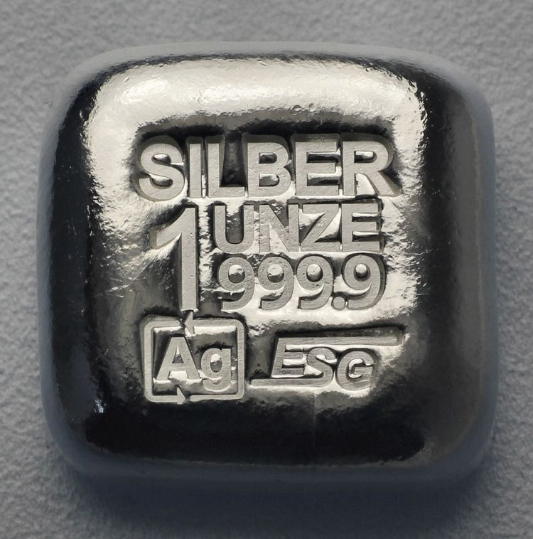 1oz Silberbarren gegossen ESG