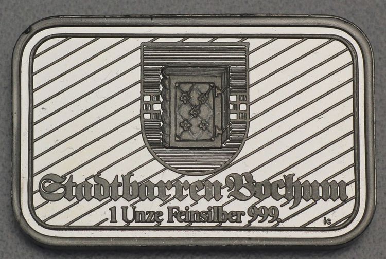 1oz Silberbarren Stadtbarren Bochum