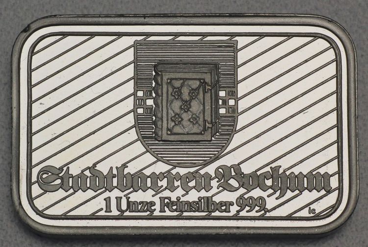 1oz Silberbarren Stadtbarren Bochum