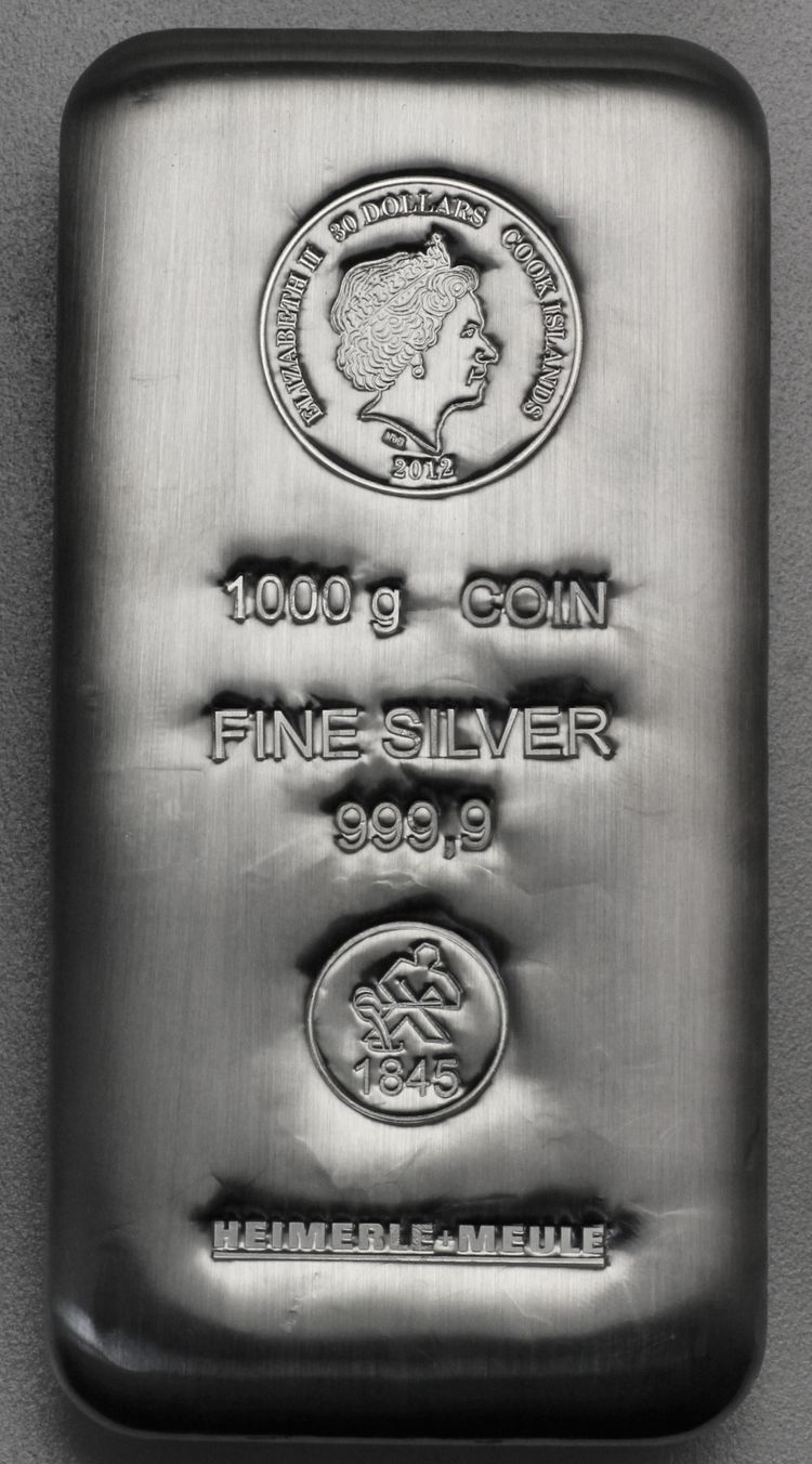 1kg Münzbarren 99,99% Feinsilber Cook Islands