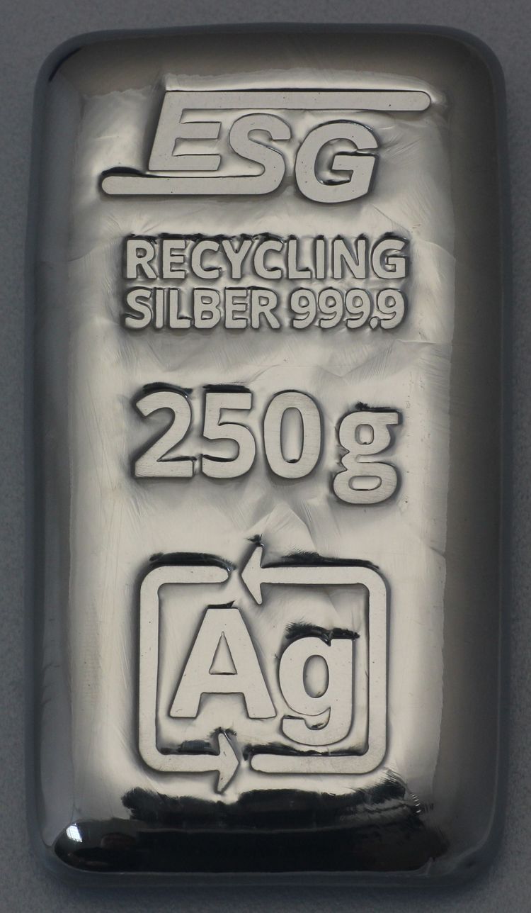 250g Silberbarren ESG Recyclingsilber
