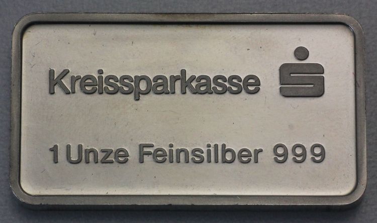 1oz Silberbarren Kreissparkasse