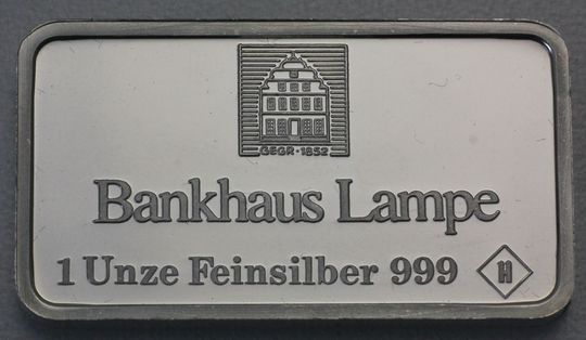 1oz Silberbarren Bankhaus Lampe