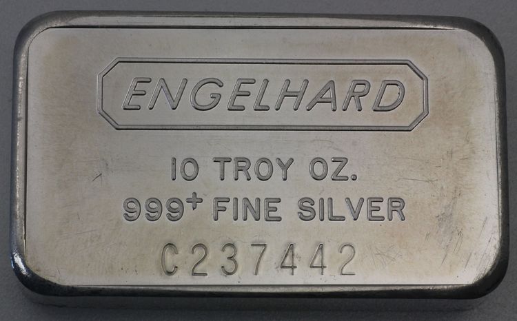 10oz Silberbarren Engelhard