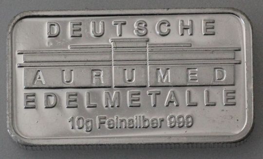 10g Silberbarren Deutsche Aurumed Edelmetalle