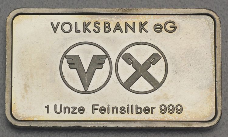 1oz Silberbarren Volksbank eG