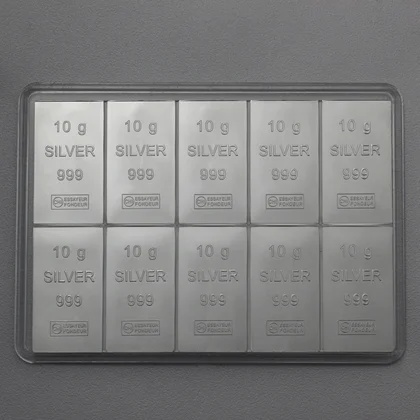10 x 10g Silbertafel