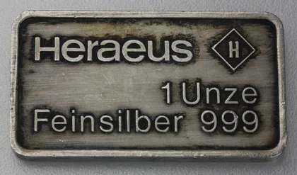 Heraeus 1oz Silber 999