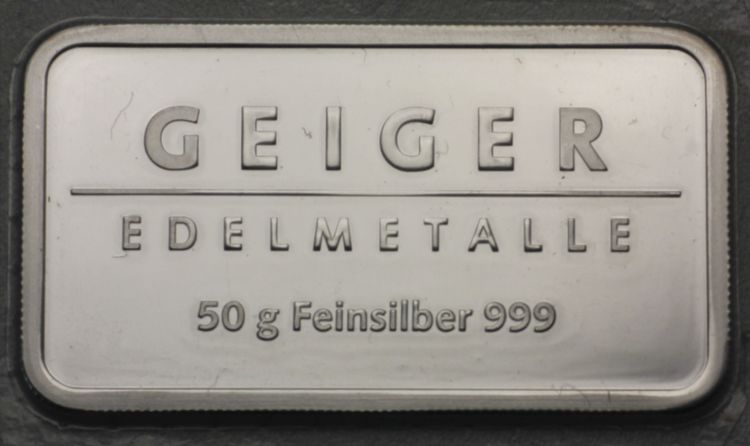 50g Silberbarren Geiger Edelmetalle